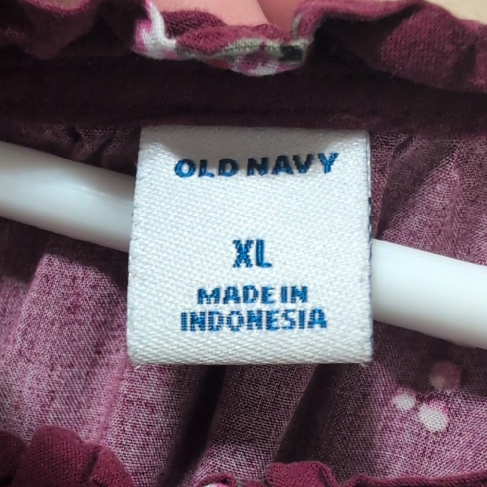 Old Navy Burgundy Floral Dress - Picture 2 of 3